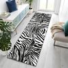 Luxury Zebra Print Runner Mat Non-Slip Hallway Entrance Carpet 3D Animal Stripe Kitchen Floor Rug Long Bedside Home Decoration