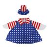 1 Set Independence Day Goose Outfit Outdoor Porch Goose Costumes Patriotic Stars And Stripes Jacket Hat Set for 23 Inch