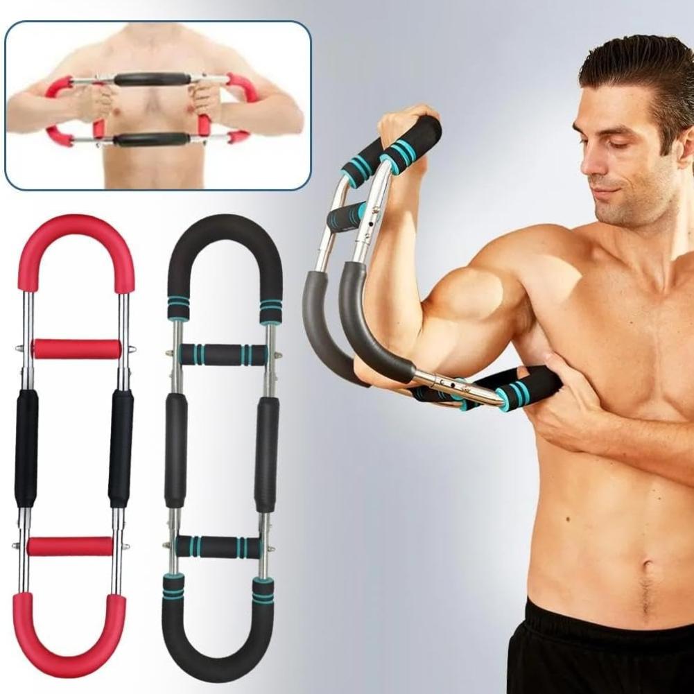 40-110lb Adjustable Chest Expander,Detachable Twister Arm Exerciser Chest Workout,Portable Power Twister Bar,U-Shape Twister Arm Exerciser