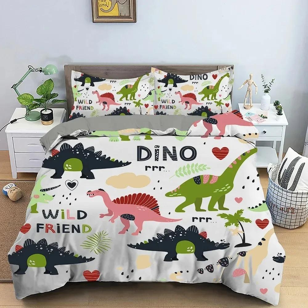 Bedding set dinosaur pattern quilt cover pillow cover kids adult room decoration large size quilt cover set 2/3pcs