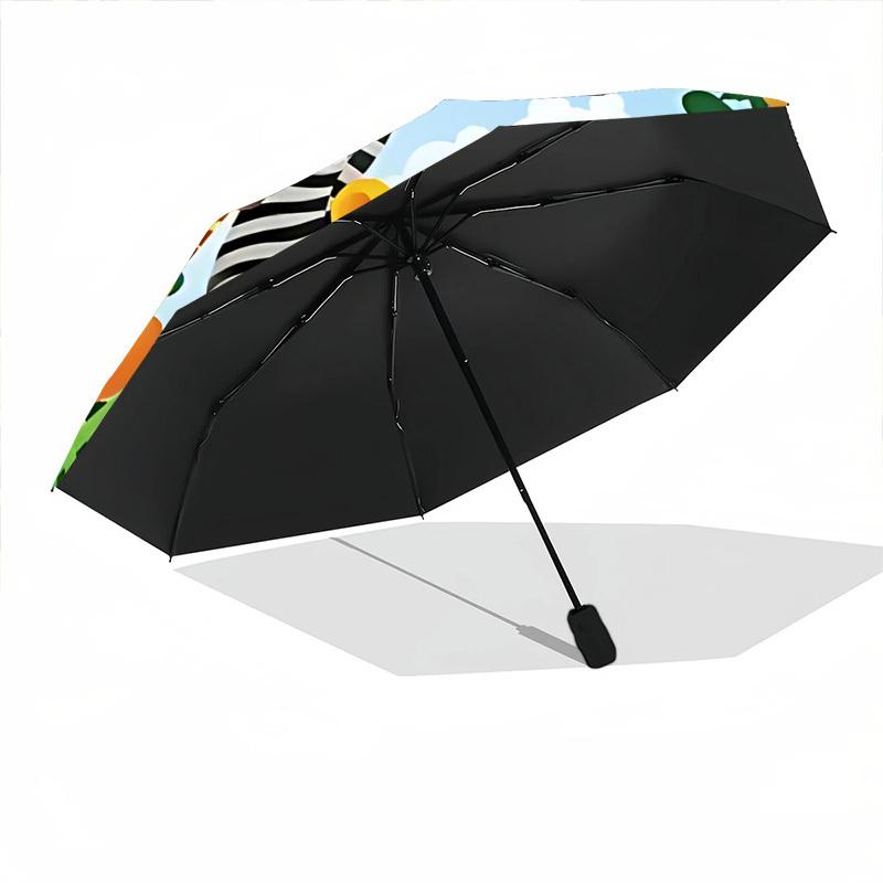 1pc Jungle Friends Folding Umbrella | Elegant Design, Fashionable Accessory, Durable Construction, Sturdy Ribs Yy251107096