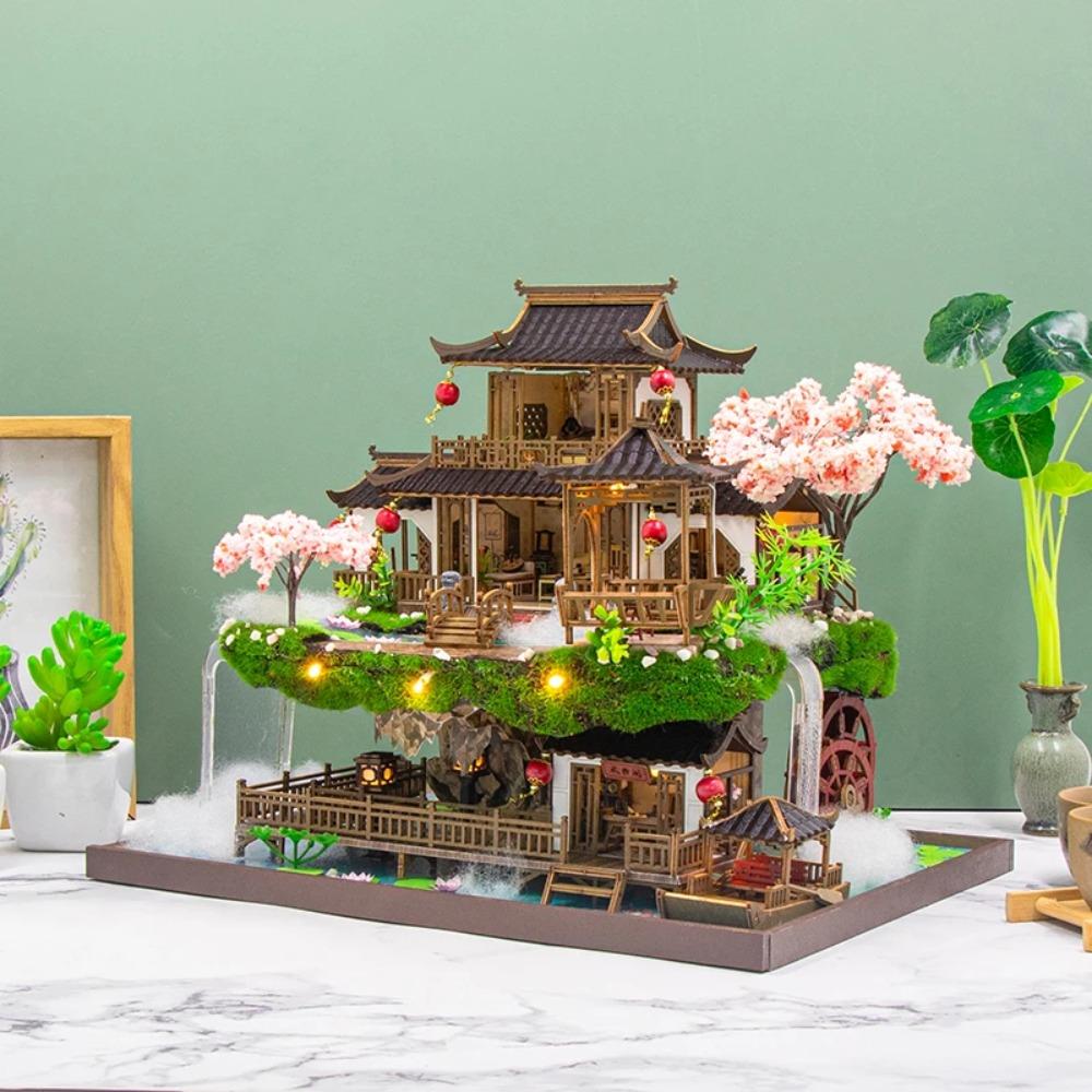 DIY Wooden Fairyland Doll Houses Miniature Model Kits Chinese Ancient Casa Dollhouse with Furniture 3D Puzzle for Friends Gifts