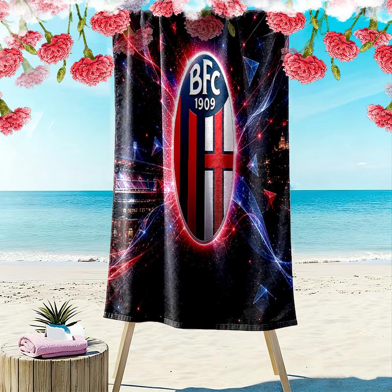 Bologna FC 1909 Print Beach Towel, Large Soft Quick Dry Towel for Beach Camping Swimming