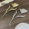 Pin Women Brooch Sparkling Rhinestones Flower Leaf Shape Lapel Versatile