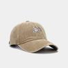 New heat transfer sun and moon pattern soft top baseball cap couple European and American washed retro cap
