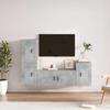 TV Furniture - 4 Pcs Set - Concrete Grey - Engineered Wood - Wall Mounting