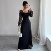 French Retro See-Through Long Sleeve Evening Gown for Women - 2026 Collection