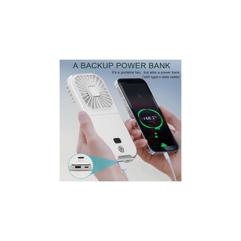 Portable Fan, Portable Mini Fan, Hand Fan, 4 Speed Small Personal Fan, Handheld Fan, Rechargeable Silent USB Fan for Outdoor, Travel