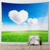 Tapestry Scenery Blue Sky, White Clouds and Green Grass Decoration Home Wall Hanging Background Cloth