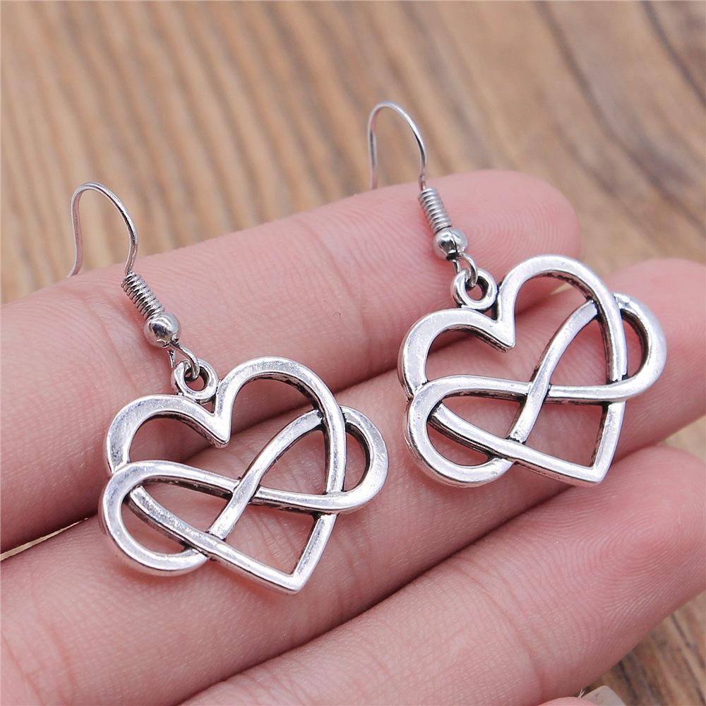 24 Styles Simple Design Gothic Punk Style Hollow Heart Drop Earrings For Women Vintage Fashion Earring Gift