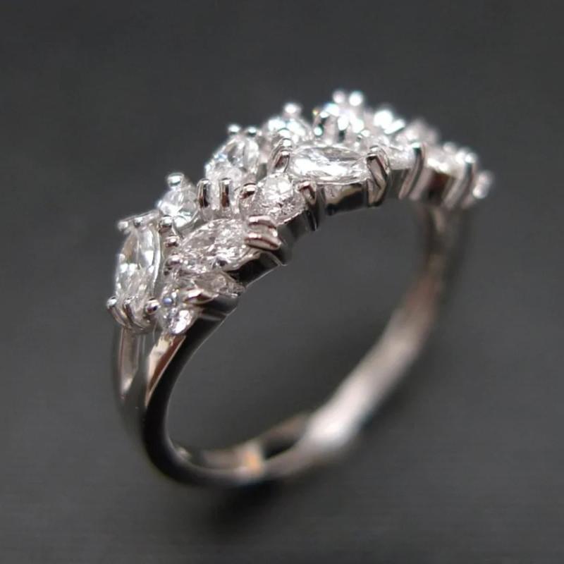 Huitan Exquisite Women Rings with Marquise CZ Color Fashion Versatile Finger Accessories for Female Temperament Jewelry