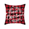 Plaid Christmas Pillow Cover Letter Christmas Tree Sofa Cushion Cover Peach Skin Cushion Home