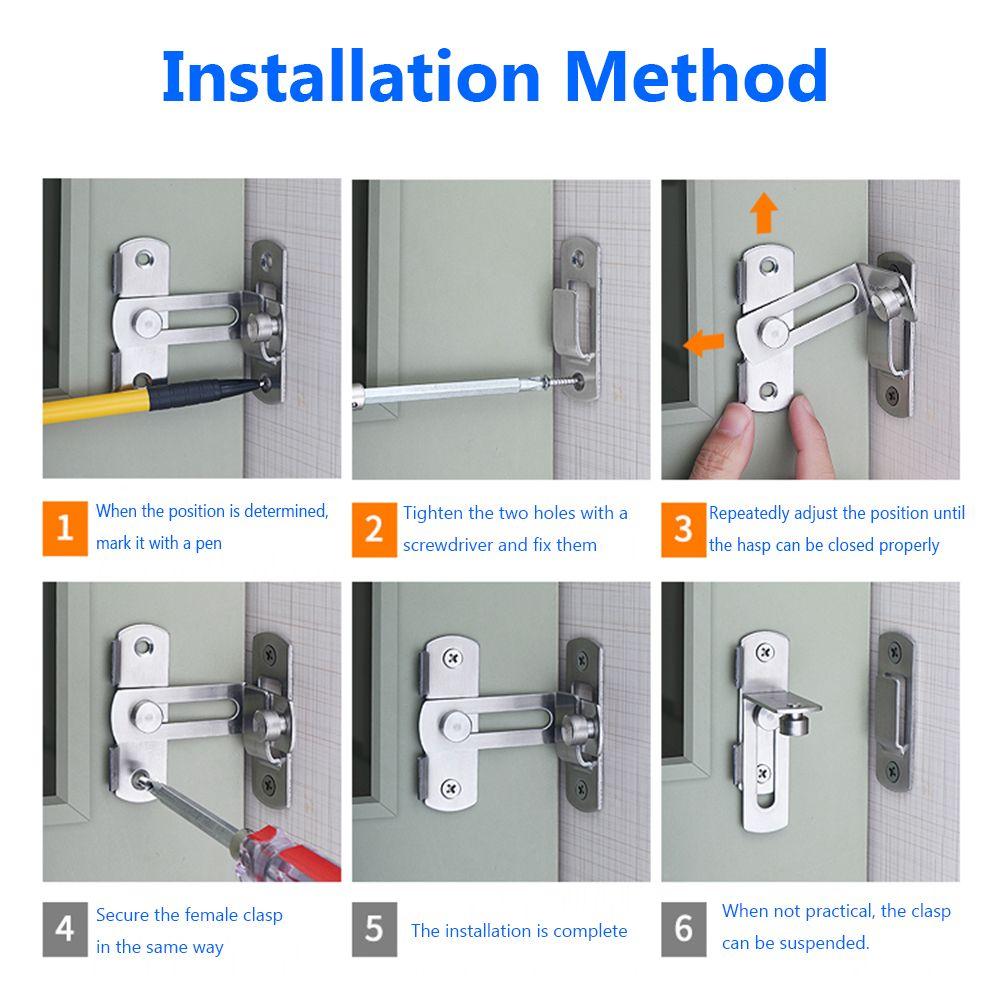 Window Hardware Fitting Theftproof Right Angle Stainless Steel Door Hasp Latch Barn Cabinet Lock