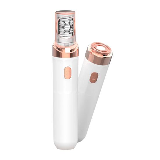 Aparat electric de tuns sprâncene 2-în-1 Epilator multifuncțional pentru păr facial, fără durere, rezistent la apă, fără fir, aparat de ras/îndepărtat păr sprâncene pentru femei