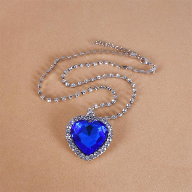 Europäisch-Amerikanische Ozean-Serie Blaues Titanic-Herz-Halskette Modeschmuck Zubehör für Damen
