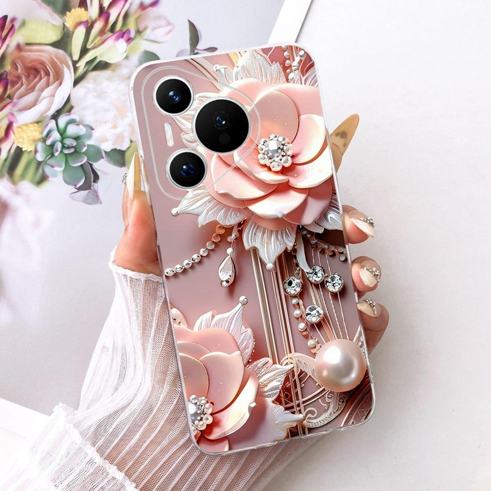 Für Huawei Pura 70 Klare Hülle Ästhetisch Luxuriös Niedlich Mode Blumen Lustig Bemalte Hülle Für Huawei ADY-LX9 ADY-AL00