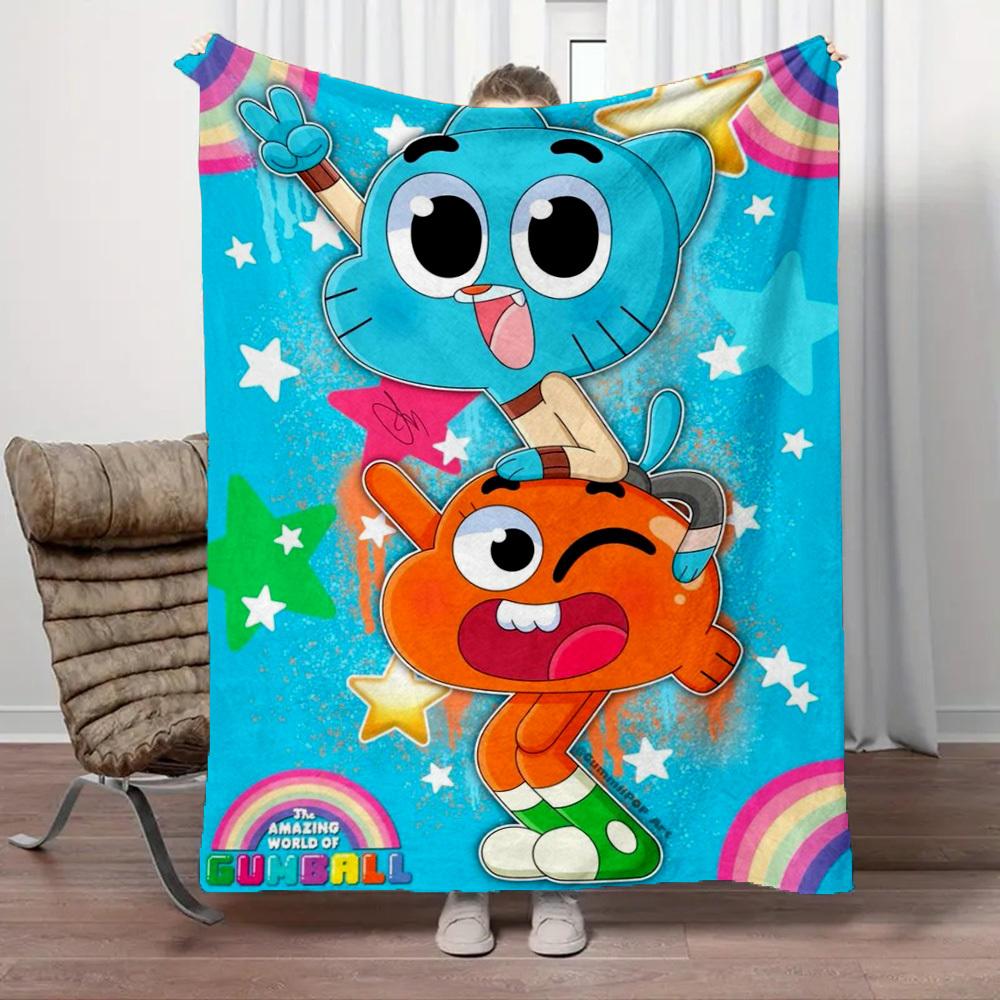 1Pc Gumball Print Flannel Blanket, High quality Digital Printing, Comfortable for All Seasons, Home DecorGifts821019
