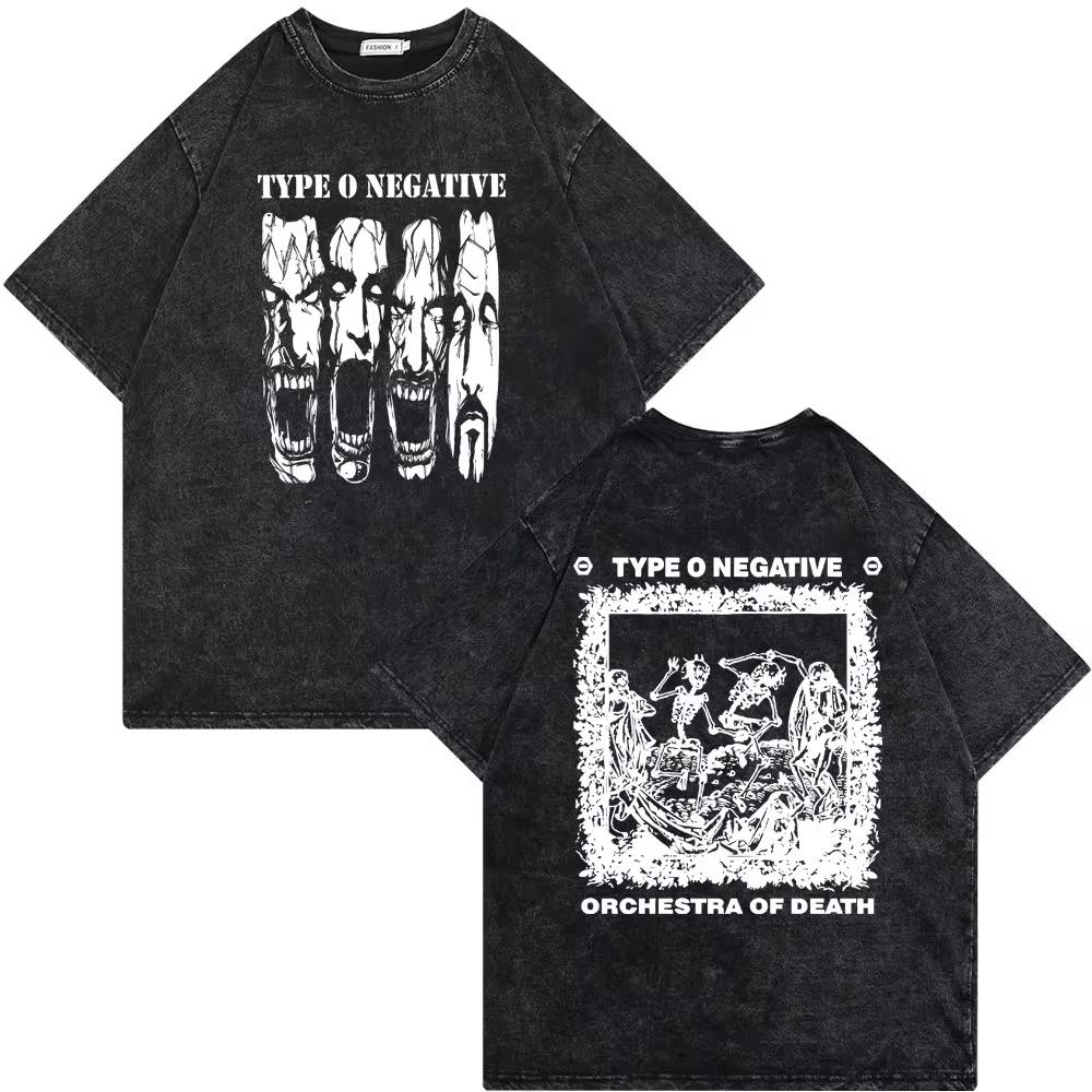 Rock Band Type O Negative Suspended In Dusk Streetwear Washed Vintage Tshirt Oversize Tee Men Women Casual Top