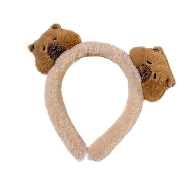 Capybara Cartoon Plush Face Washing Headband