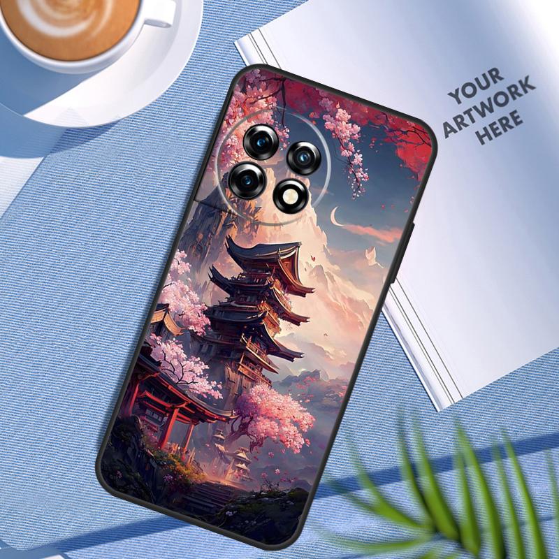 Japanische Kunst Tempel Sakura Hülle Für OnePlus Nord CE 5 3 4 Lite N20 N30 OnePlus 15 13 12 11 8 9 10 Pro 10T 13R 13T Hülle