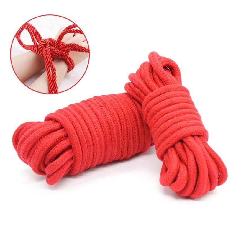 5M/10M Cotton Sexy Binding Rope SM Adult Sex Toys Slaves Tying Bondage Soft Flirt Rope Adult Training Games Role-Playing BDSM