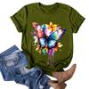 Women's Fashion Casual Printed Round Neck Pullover Short Sleeve T-Shirt Top