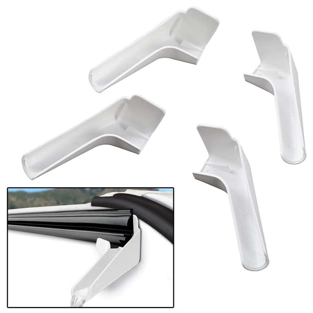4Pcs Rain Gutter Spout Extensions Long Version Left And Right White For Rv Campe