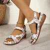 Ladies Shoes Summer High Quality Open Toe Women's Sandals Outdoor Round Toe Print Plus Size Casual Women Platform Wedge Sandals