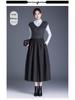 Jupe midi évasée à taille haute en laine pour femme: Style épais et tendance Automne/Hiver