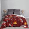 Red Fire Truck Blanket For Sofa Bed Travel Flames Fire Truck Fire Engine Red Firefighter Cool Kids Fireman