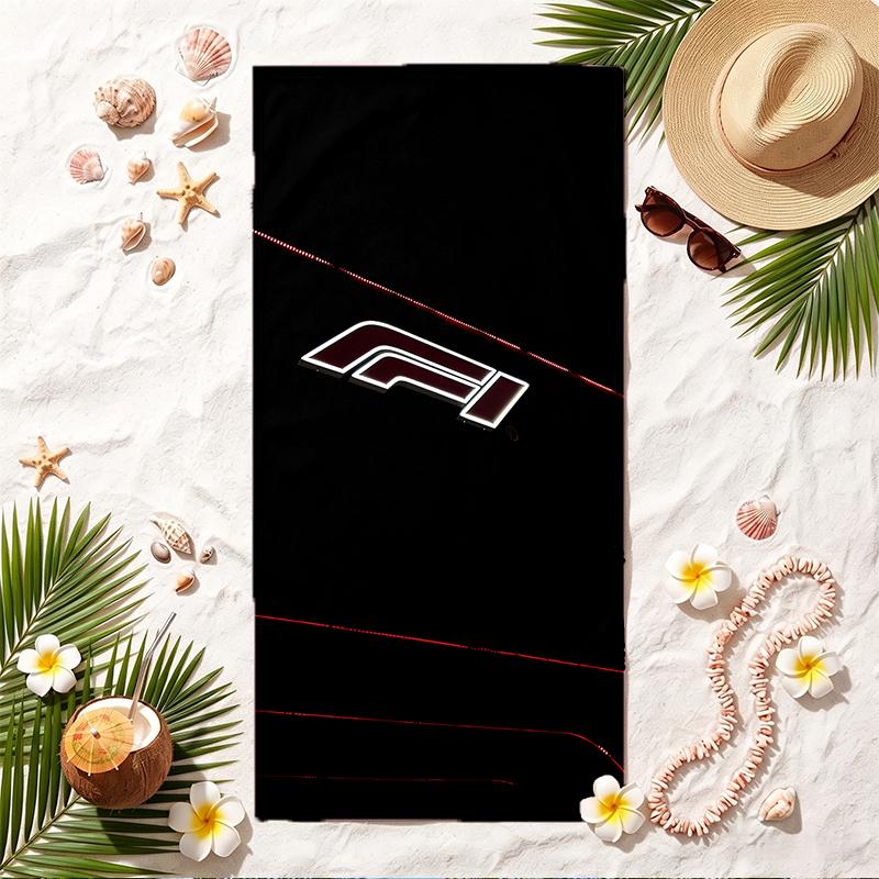 Formula 1 Puha Strandtörölköző Stílusos Strandmedence Törölköző Nyári Tengerparti Nyaraláshoz Utazáshoz