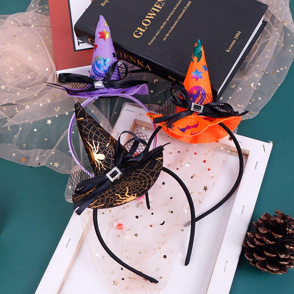 Pumpkin Ghost Witch Hat Halloween Hair Hoop Hair Accessories Halloween Headwear Children Headband