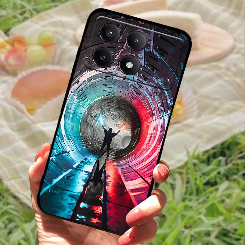 For Xiaomi Poco X6 Case Cover Poco X 6 X6 Pro 5G Silicone Soft Marble Black Bumper Funda Coque for Xiaomi Poco X6 Pro Protective