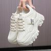 Mode 2025 Nouvelles Baskets Blanches à Semelle Épaisse pour Femmes Printemps Décontracté Chaussures à Plateforme Mode Lacets Cuir Chaussures Vulcanisées Zapatillas De Mujer