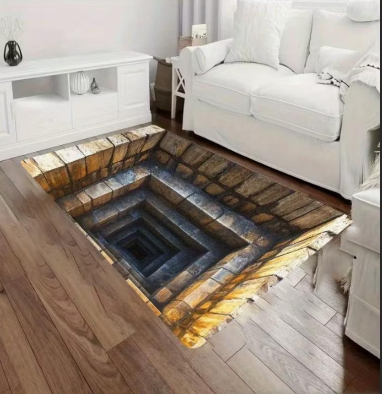 3D Visual Carpet Living Room Bedroom Floor Mat Door Decoration Carpet Creative 3D Large-area Floor Mat Home Decoration