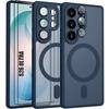 Magnetic Case - BOOLING - for Samsung Galaxy S26 Ultra - Camera Protection - 2 Glass Protectors - Navy Blue
