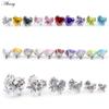 Alisouy 1 Stück Titan Außengewinde Herz Zirkon für Lippe Labret Ringe Ohrstecker Ohrringe Piercing DIY Körperschmuck Zubehör