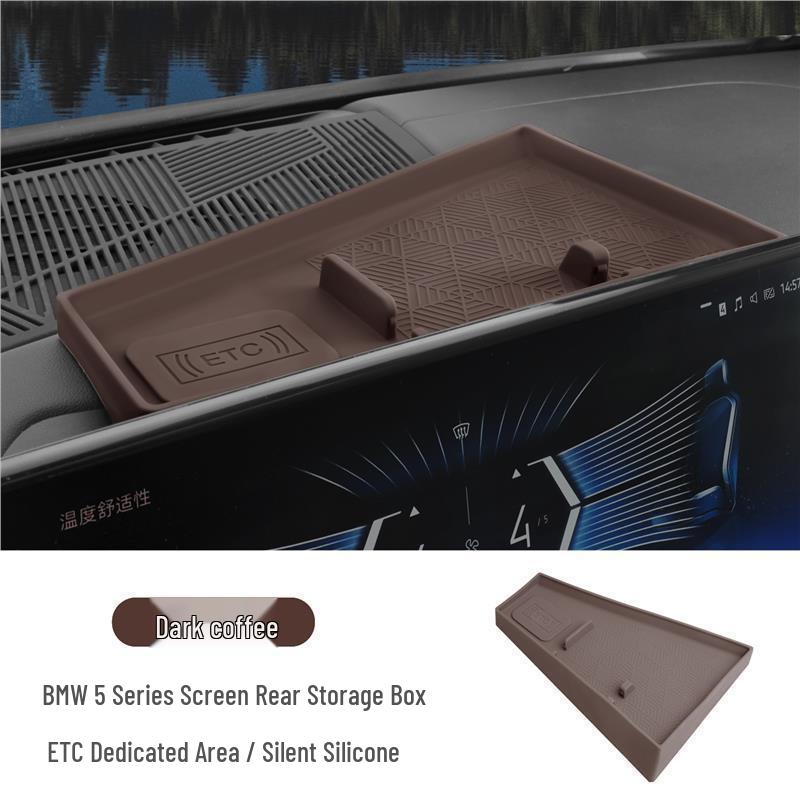 Compatible with BMW X5 LX3 iX1 Center Console Silicone Storage Box for New 3 & 5 Series - Rear Screen Decoration.