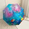 1pc Mermaid Scales Ocean Automatic Folding Umbrella, Heavy Duty 8 Rib Iron Frame, Suitable for Travel, Daily Use, Birthday, Decor Gift M0104038