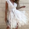 Formal Dress Lace Net Yarn Summer Hollow Out A-Line Dress for Wedding