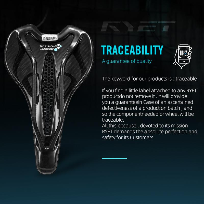RYET Carbon 3D Printed Saddle Ultralight 190g 7*9 Bike Seating For Men Women Triathlon Road MTB Mountain Gravel Cycling Parts
