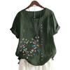 Women's Round Neck Short Sleeve Top Featuring 11 Colorful Floral Patterns