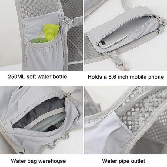 Hydration Backpack Breathable Hiking Vest with Water Bladder Men Women Outdoor Sports Daypack for Trail Running Cycling Mountaineering