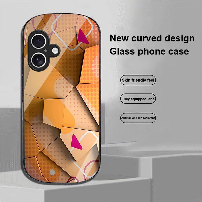 Geometrický vzor Pre Apple iPhone 16 11 13 15 14 Pro Max 12 Mini 7 8 Plus XR X XS Elipsovitý Tvrdené Sklo Puzdro na Telefón