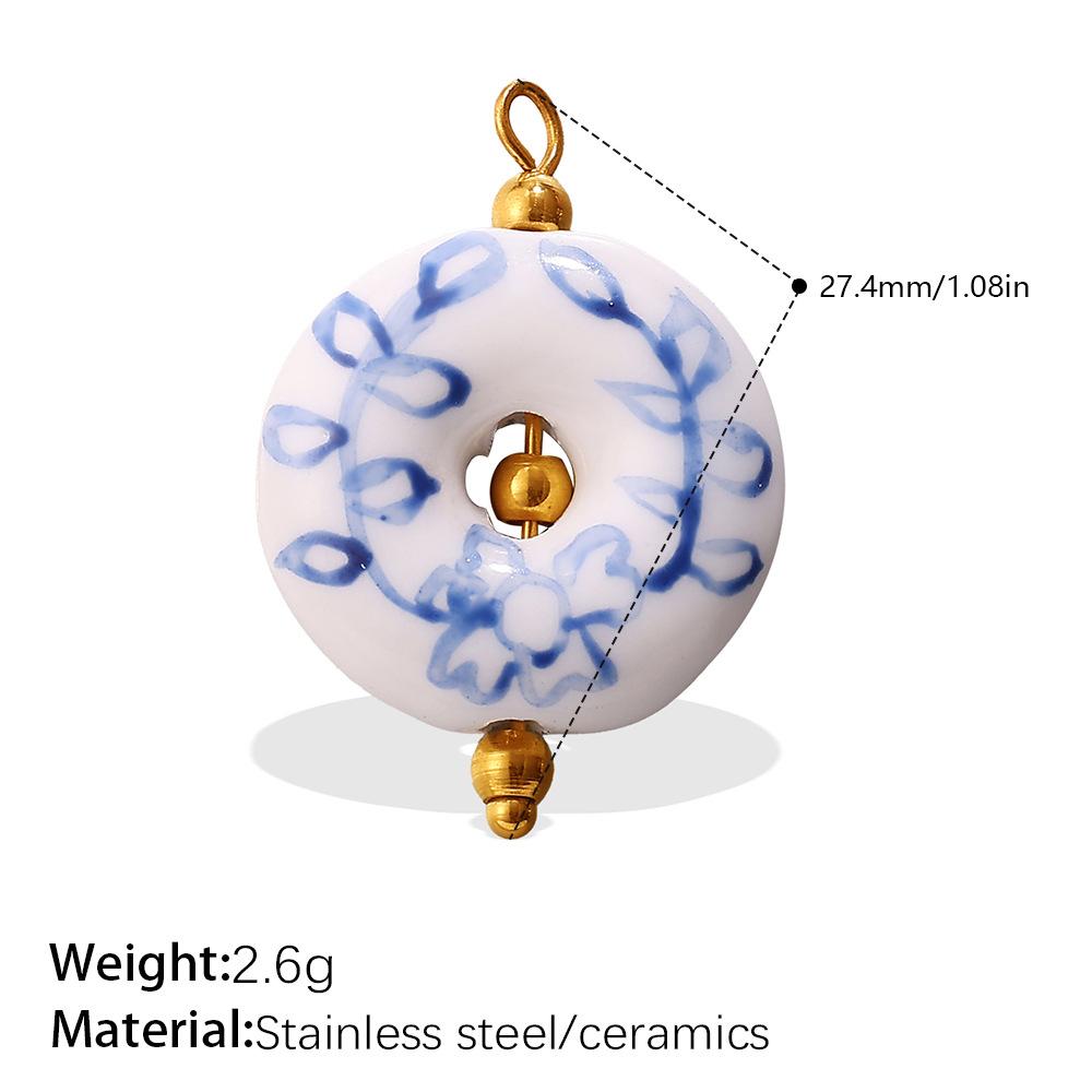 Color Ceramic Pendant Collection Devil Eye Flower Blue And White Porcelain Love Multi-Shape Diy Handmade Jewelry Accessories