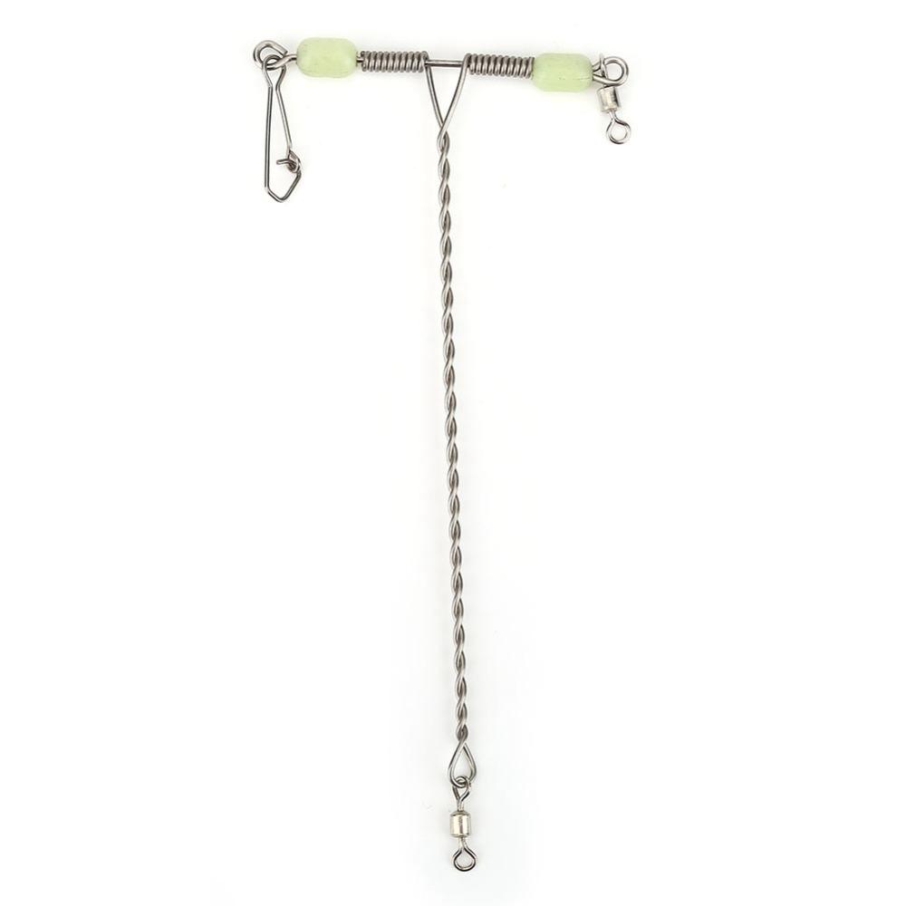 10pcs Stainless Steel Fishing Swivel Luminous Beads Balance Fishing Swivel Freshwater Fishing