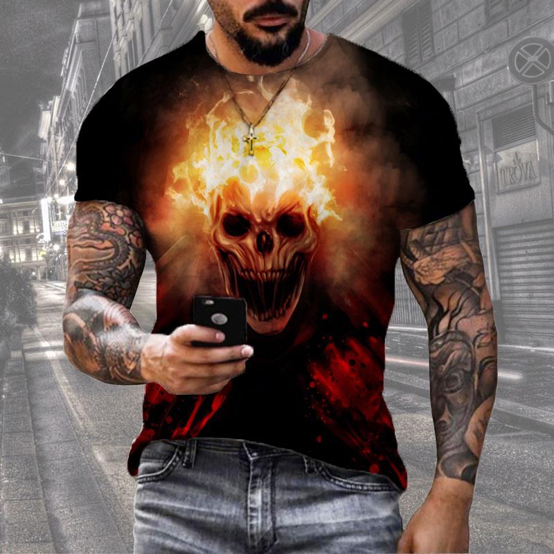 Hot Summer Horror Skull Series 3d Print T Shirt New Fashion Short-sleeved Hip-hop T-shirt Streetwear Cool T Shirts - T-shirts