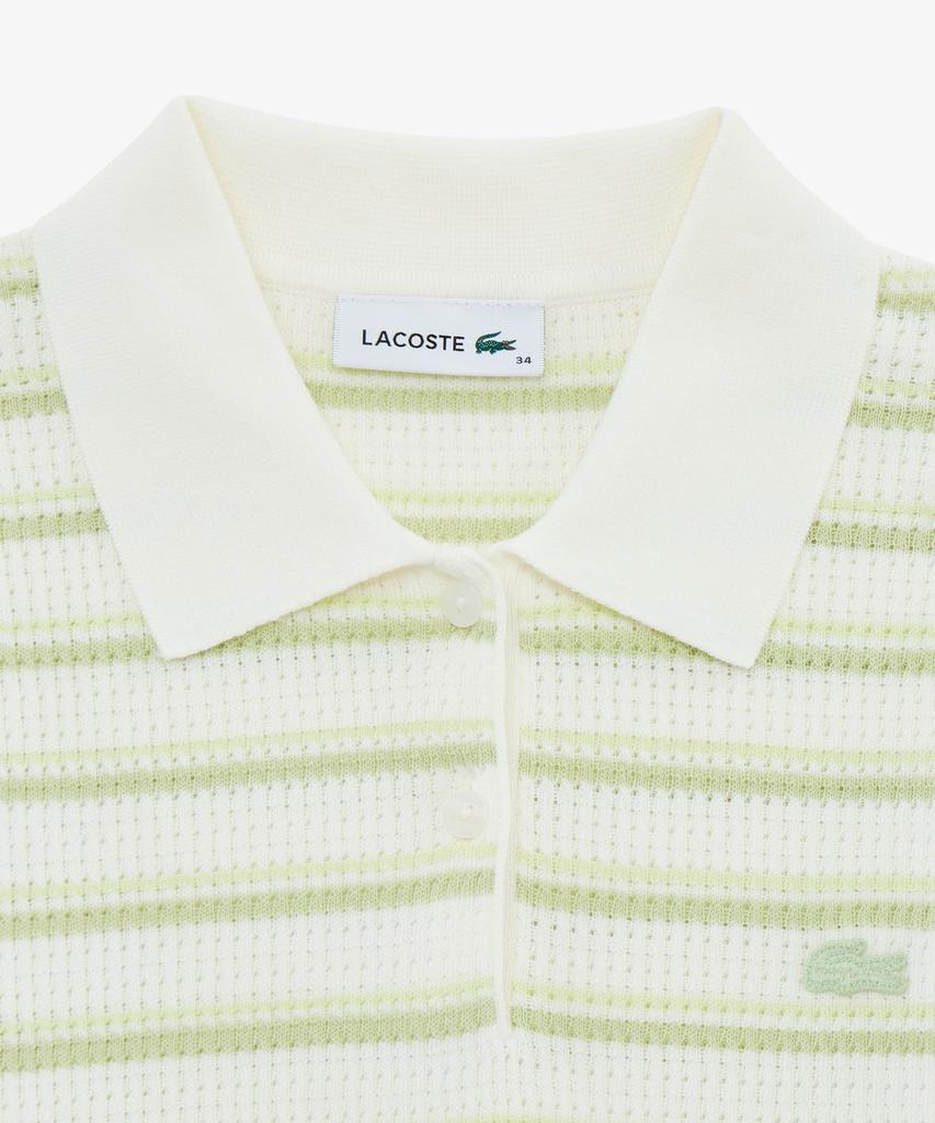 LACOSTE Women'S Striped Sweater Polo Shirt Pf710E-56G Uyb