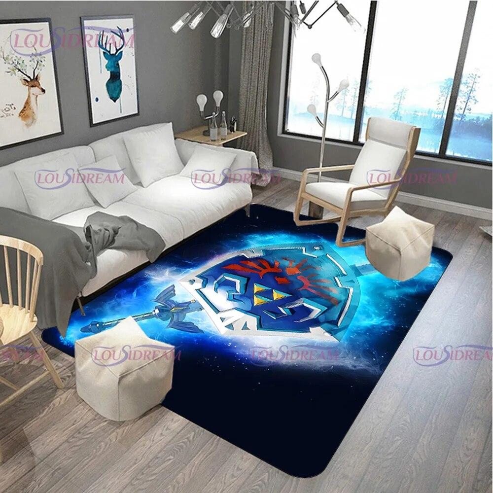 Cartoon Z-Zeldas Carpet Anime Rug Kids Carpets Living Room Tea Table Mats Bedroom Rug Washable Floor Mats Area Mat Gift Blanket