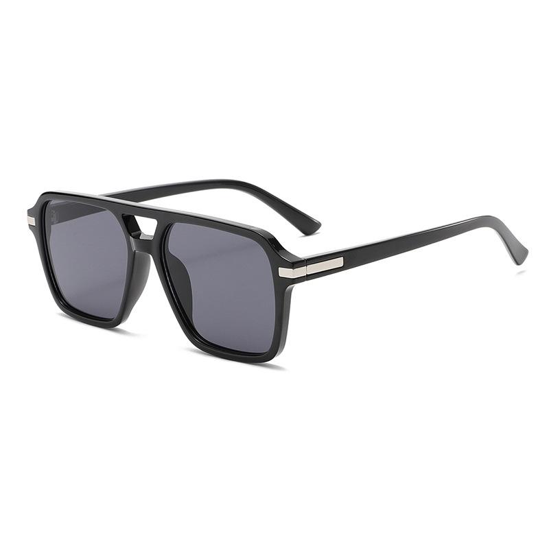 3483 Fashion Pilot Sunglasses for Men Women, Retro Stylish Double Bridge Sun Glasses, Vintage Personalized Square Shades 603382